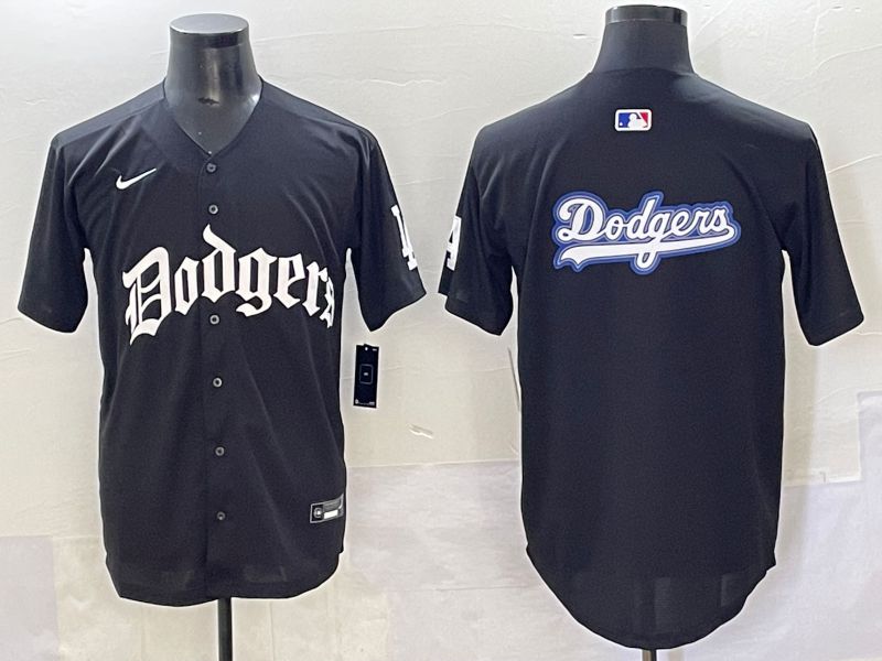 Men 2025 Los Angeles Dodgers Blank Black Seventh generation Joint Name Nike MLB Jersey style 27